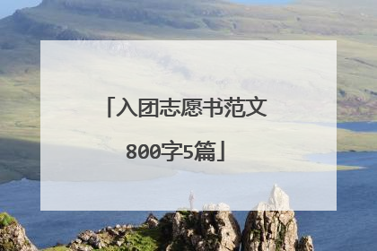 入团志愿书范文800字5篇