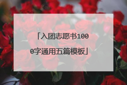 入团志愿书1000字通用五篇模板