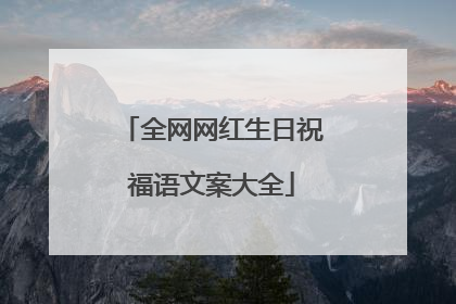 全网网红生日祝福语文案大全