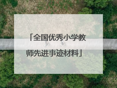 全国优秀小学教师先进事迹材料