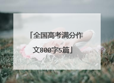 全国高考满分作文800字5篇