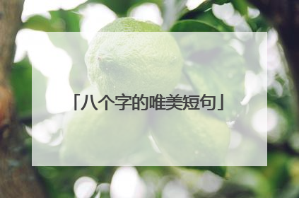 八个字的唯美短句