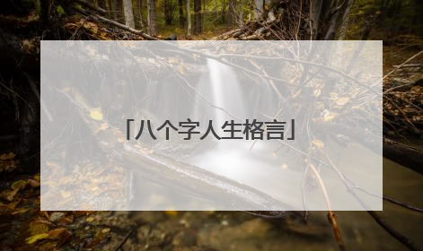 八个字人生格言