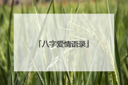 八字爱情语录