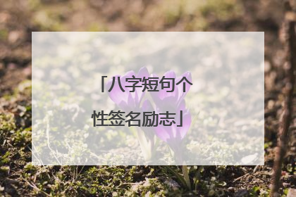 八字短句个性签名励志