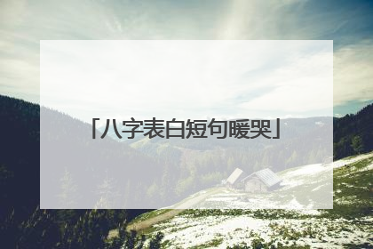 八字表白短句暖哭