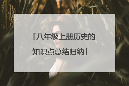 八年级上册历史的知识点总结归纳