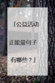 公益活动正能量句子有哪些?