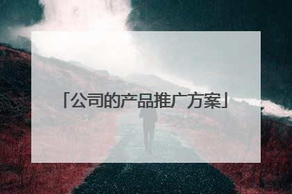 公司的产品推广方案
