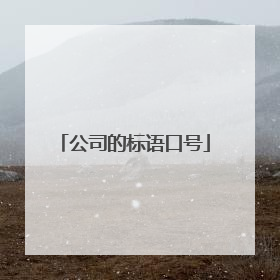 公司的标语口号