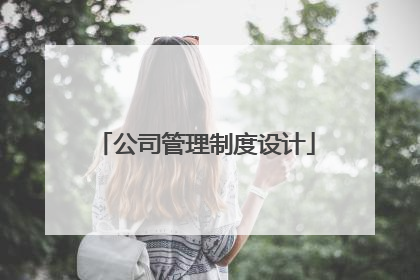 公司管理制度设计
