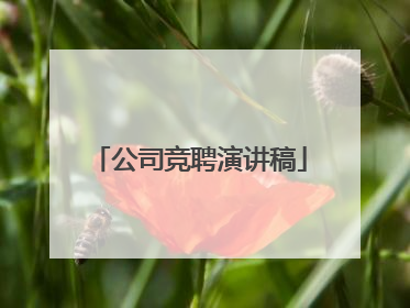 公司竞聘演讲稿