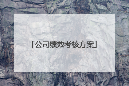 公司绩效考核方案