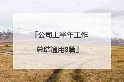 公司上半年工作总结通用8篇