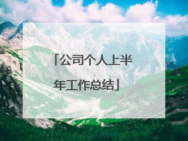 公司个人上半年工作总结