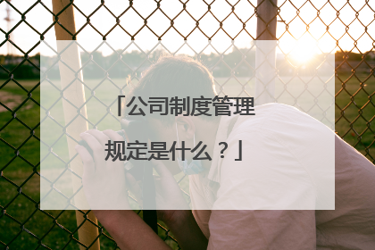公司制度管理规定是什么?