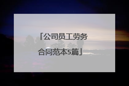 公司员工劳务合同范本5篇
