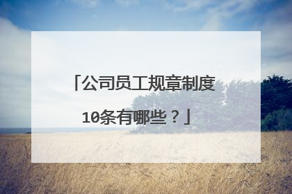 公司员工规章制度10条有哪些?