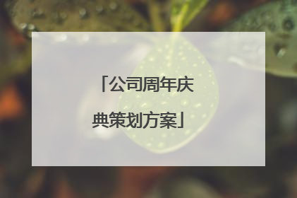 公司周年庆典策划方案