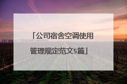 公司宿舍空调使用管理规定范文5篇