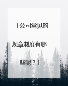 公司常见的规章制度有哪些呢?