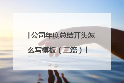 公司年度总结开头怎么写模板（三篇）