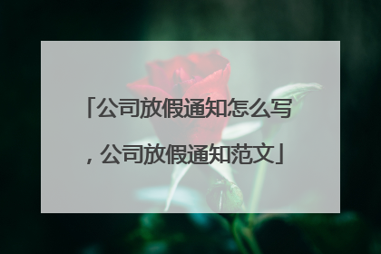 公司放假通知怎么写，公司放假通知范文