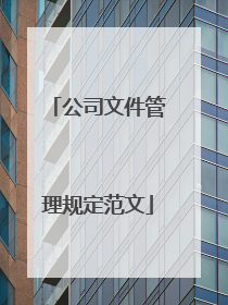 公司文件管理规定范文