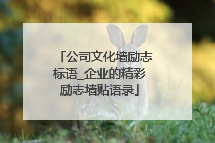 公司文化墙励志标语_企业的精彩励志墙贴语录