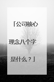 公司核心理念八个字是什么?