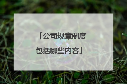 公司规章制度包括哪些内容