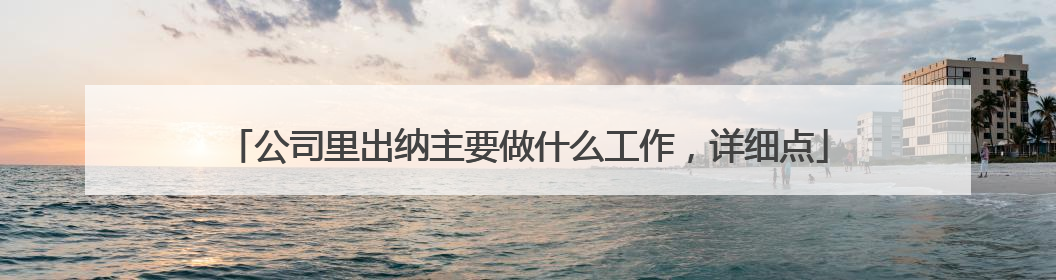 公司里出纳主要做什么工作,详细点
