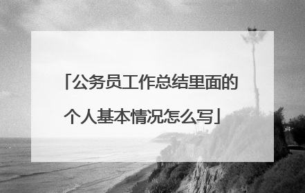 公务员工作总结里面的个人基本情况怎么写