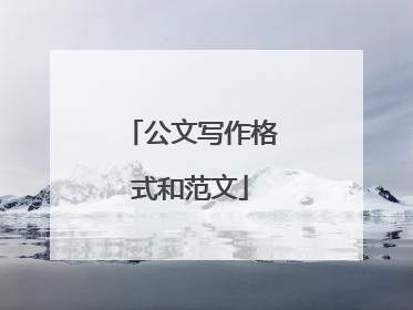 公文写作格式和范文