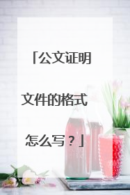 公文证明文件的格式怎么写?