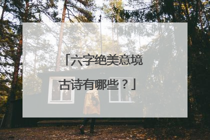 六字绝美意境古诗有哪些？
