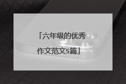六年级的优秀作文范文5篇