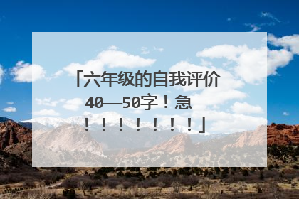 六年级的自我评价40——50字!急!!!!!!!