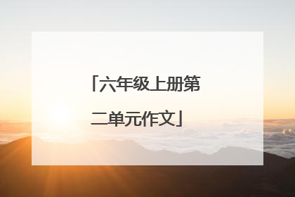 六年级上册第二单元作文