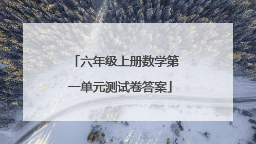 六年级上册数学第一单元测试卷答案