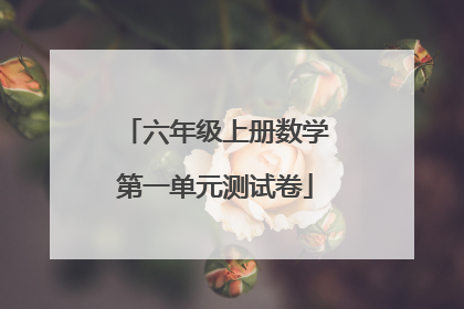 六年级上册数学第一单元测试卷