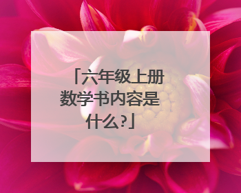 六年级上册数学书内容是什么?