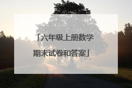 六年级上册数学期末试卷和答案