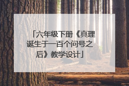 六年级下册《真理诞生于一百个问号之后》教学设计