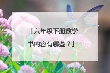 六年级下册数学书内容有哪些?