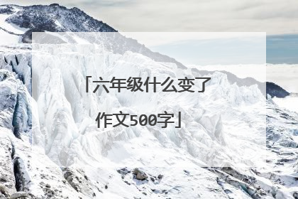 六年级什么变了作文500字
