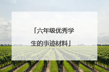 六年级优秀学生的事迹材料