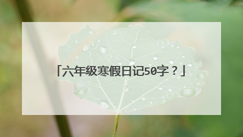 六年级寒假日记50字?