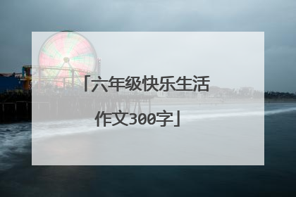 六年级快乐生活作文300字