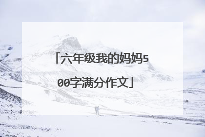 六年级我的妈妈500字满分作文